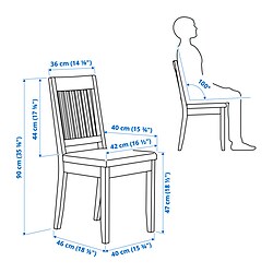 Measurement Illustration - NÄSINGE/NÄSINGE table and 4 chairs