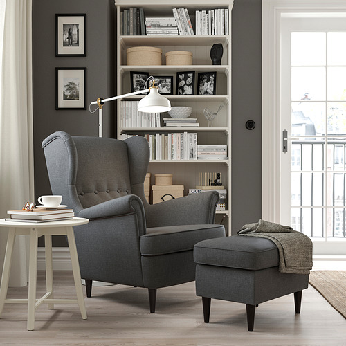STRANDMON, armchair and ottoman 2 of 6 open dialog