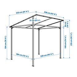Ilustración de medidas - GUNNÖN toldo