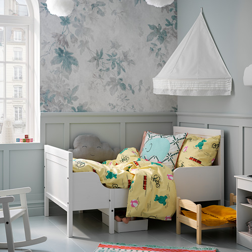 SUNDVIK, ext bed frame with slatted bed base 2 of 4 open dialog