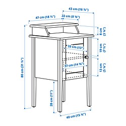 Ilustración de medidas - OLDERDALEN mesa de noche