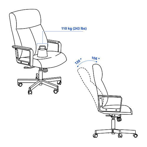 MILLBERGET, swivel chair 4 of 13 open dialog