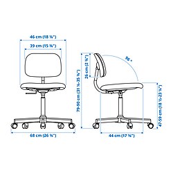 Measurement Illustration - BLECKBERGET swivel chair