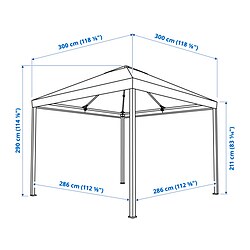 Ilustración de medidas - HIMMELSÖ toldo