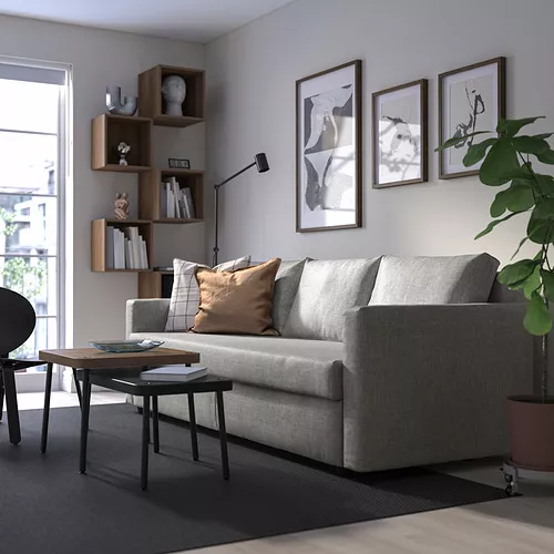 IKEA Puerto Rico - FRIHETEN sleeper 3-seat sofa, Faringe light gray