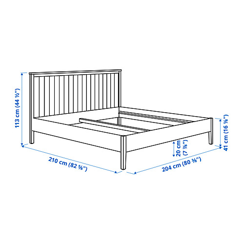 Measurement Illustration - GULLABERG bed frame