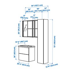 Ilustración de medidas - ENHET baño