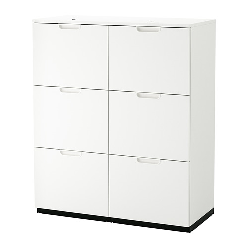 Mueble de oficina GALANT blanco, seis compartimentos, diseño elegante.