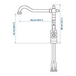 Measurement Illustration - GLITTRAN kitchen faucet