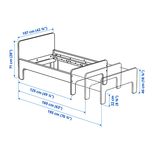 SLÄKT, ext bed frame with slatted bed base 4 of 5 open dialog