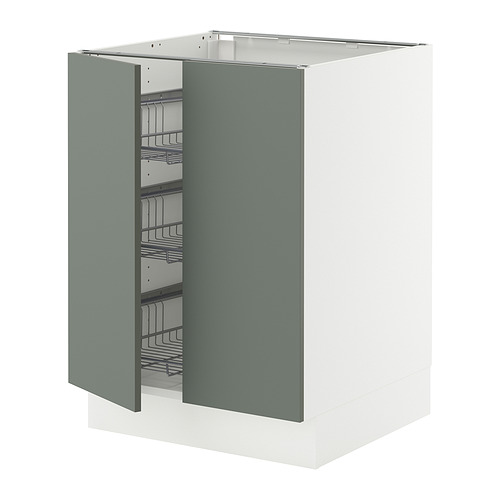 SEKTION, base cabinet w wire basket/2 doors 1 of 2 open dialog