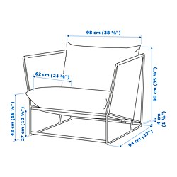 Measurement Illustration - HAVSTEN armchair, outdoor