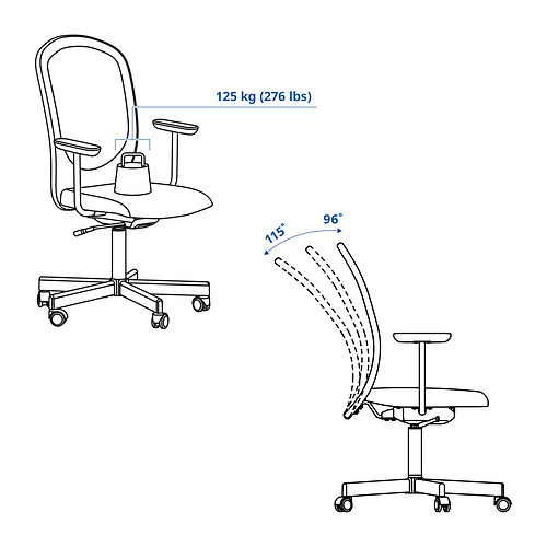 FLINTAN, office chair with armrests 4 of 9 open dialog