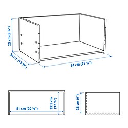 Measurement Illustration - BESTÅ drawer frame