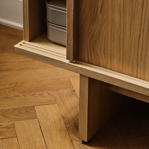 STOCKHOLM 2025, TV unit with sliding doors. 4 of 7 open dialog