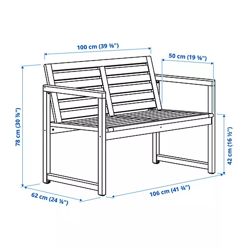 Puerto Rican Level Bench IKEA Puerto Rico - NÄMMARÖ bench with backrest outdoor, light brown stained