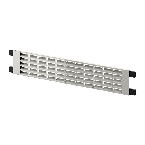 Ventiladero de cocina METOD blanco, rectangular, de acero inoxidable, con extremos negros.