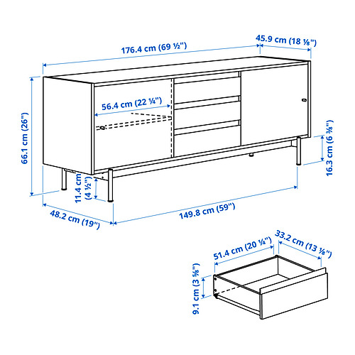 RÅDMANSÖ, mueble para TV. 8 de 9 open dialog