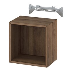 EKET, wall-mounted shelving unit, Brown walnut effect