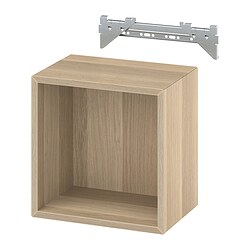 EKET, wall-mounted shelving unit, White stained oak effect