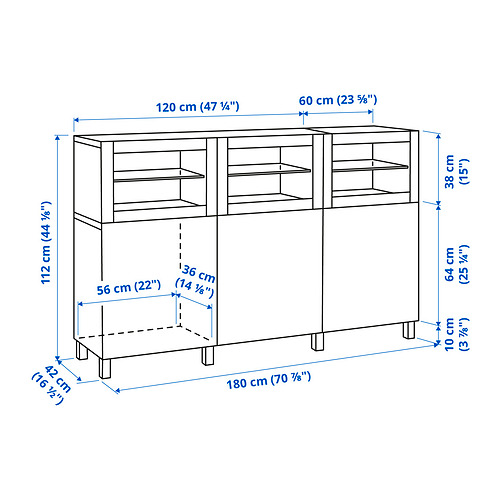 BESTÅ, display cabinet with doors 8 of 8 open dialog