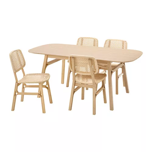 IKEA Mayagüez - VOXLÖV table and 4 chairs, bamboo, 70 7/8x35 3/8 