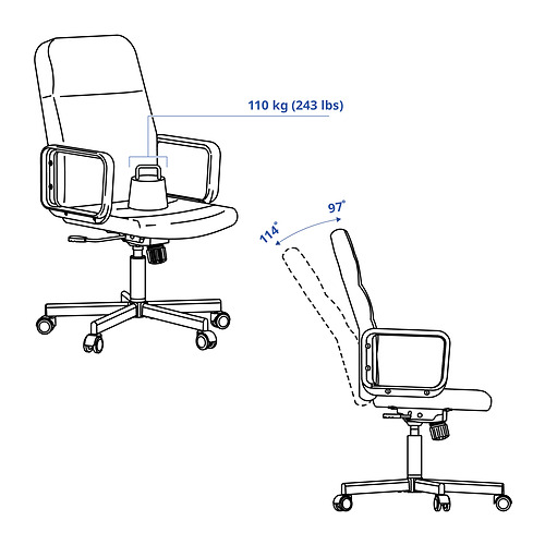 RENBERGET, silla giratoria 4 de 9 open dialog