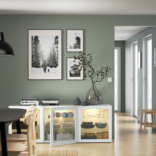 BESTÅ, display cabinet with doors 5 of 6 open dialog