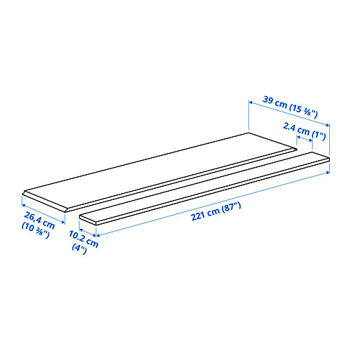 Measurement Illustration - TERRSJÖ cover panel for lighting