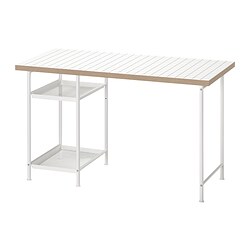 LAGKAPTEN/SPÄND, desk, White / anthracite