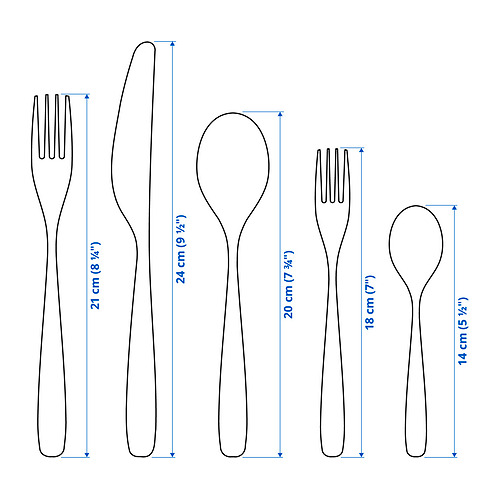 TILLAGD, 20-piece flatware set 8 of 8 open dialog