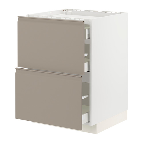 METOD / MAXIMERA, base cabinet for cooktop/2 fronts/3 drawers. 1 of 4 open dialog