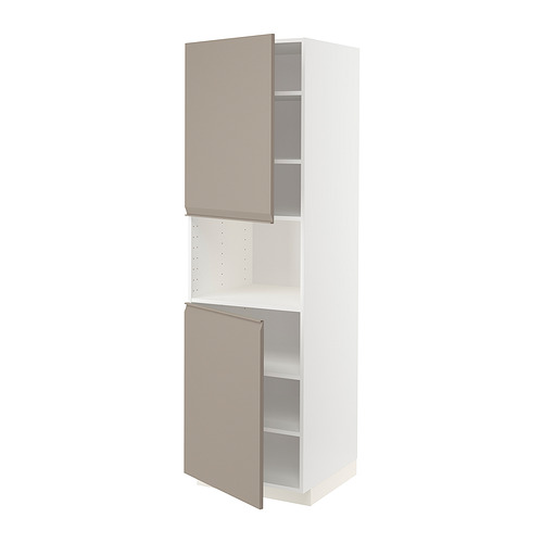 METOD, high cabinet for micro with 2 doors/shelves. 1 of 4 open dialog