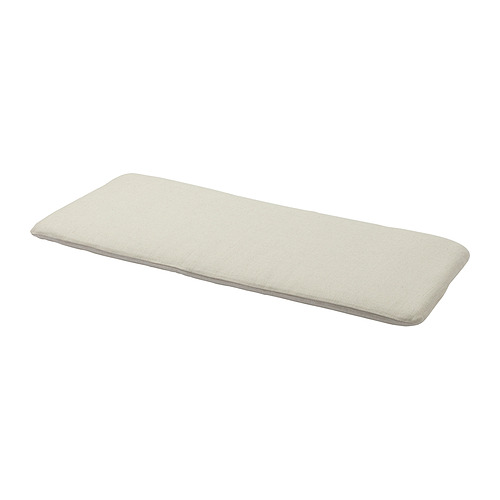 Cojín de asiento GRYTTOM, beige, almohadilla rectangular suave, se adapta al banco salnö, fácil de limpiar.