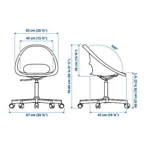 LOBERGET / MALSKÄR, swivel chair + pad 2 of 6 open dialog