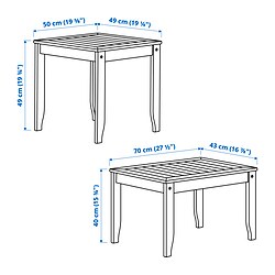 Measurement Illustration - ÖRSKÄR nesting tables, set of 2