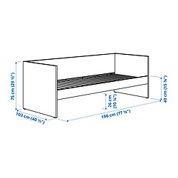 Measurement Illustration - VIHALS day-bed with 1 mattress