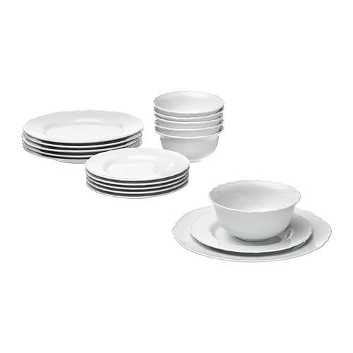 UPPLAGA, vajilla 18 piezas, incluye 6 platos de 11", 6 platos de 9" y 6 boles de 6 ¼"  de diámetro. 1 de 6 open dialog