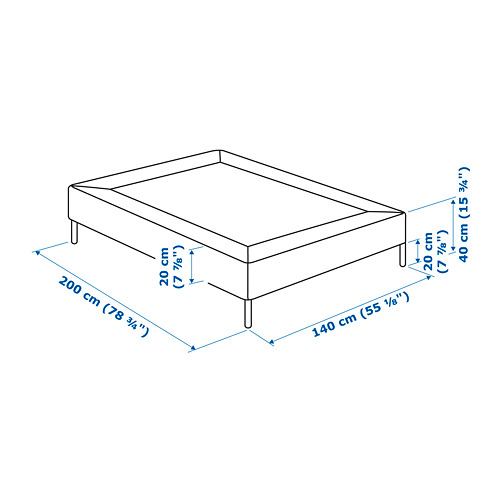 Ilustración con medidas del producto: LYNGÖR.