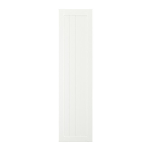 Una puerta GULLABERG blanca con un diseño sencillo. La puerta es de panel rectangular y está hecha de tablero de fibra con pintura acrílica.
