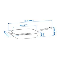 Measurement Illustration - VARDAGEN grill pan