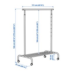 Measurement Illustration - RIGGA clothes rack