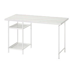 LAGKAPTEN/SPÄND, desk, Grid multicolour / white