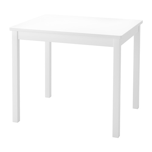 KRITTER: mesa infantil cuadrada, blanca, cuatro patas, diseño sencillo. Perfecto para espacios pequeños.