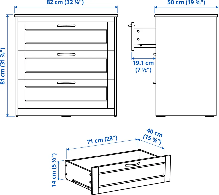 その他 From the depth of my drawer IKEA Puerto Rico - SONGESAND chest, vertical, 3-drawer, brown, 32