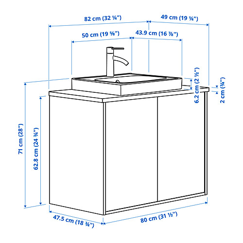 HAVBÄCK / ORRSJÖN, sink cabinet with doors and DALSKÄR tap. 7 of 7 open dialog