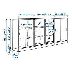 Measurement Illustration - TONSTAD storage combination with sliding doors