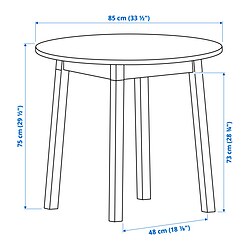 Measurement Illustration - PINNTORP/FRÖSVI table and 2 folding chairs