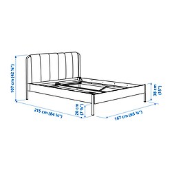 Measurement Illustration - TÄLLÅSEN upholstered ueen bed with mattress