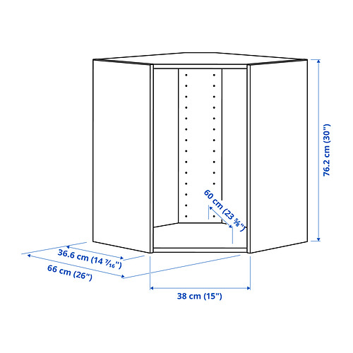 Measurement Illustration - SEKTION corner wall cabinet frame